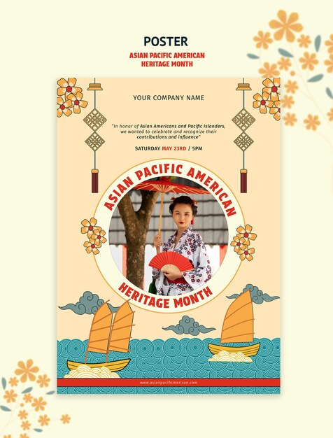 PSD poster del mese del patrimonio asiatico-pacifico americano