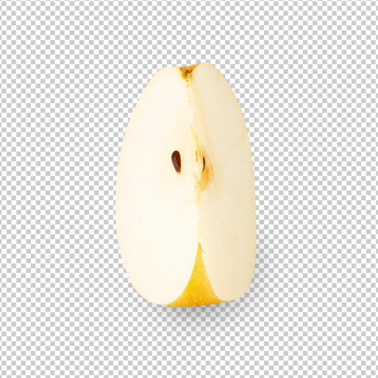 PSD asian pear sliced cutout full depth of field