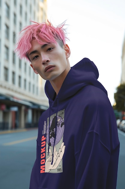 asian person wearing clothing mockup