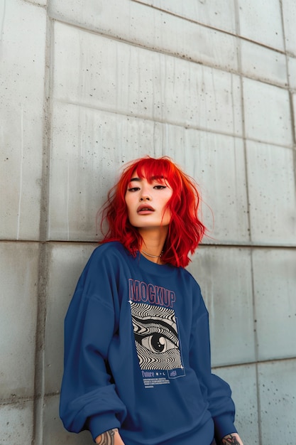 asian person wearing clothing mockup