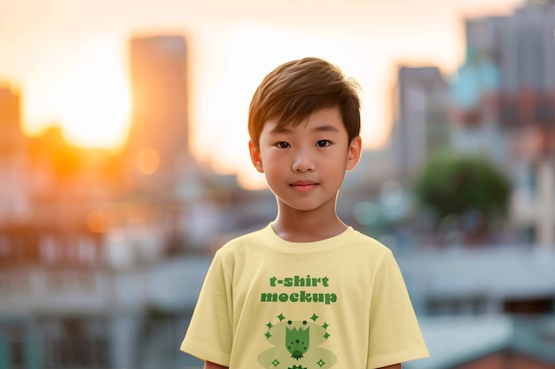 asian person wearing clothing mockup