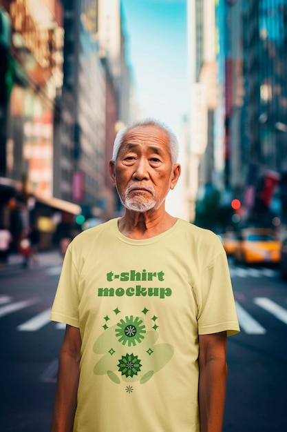 asian person wearing clothing mockup