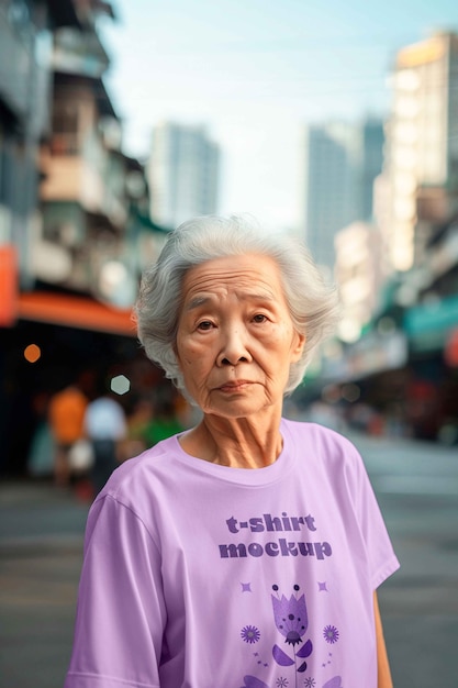 asian person wearing clothing mockup