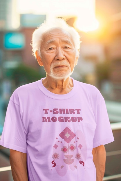 asian person wearing clothing mockup