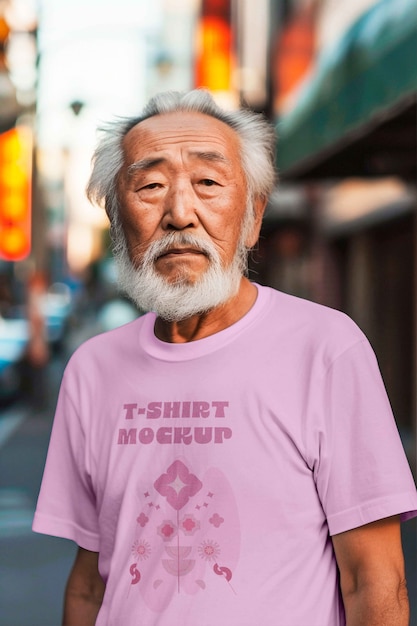 asian person wearing clothing mockup