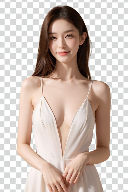 Asian sexy woman on transparent background