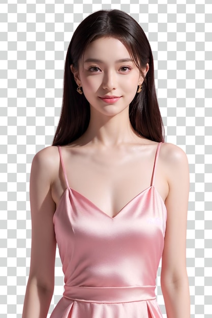 PSD asian sexy woman on transparent background