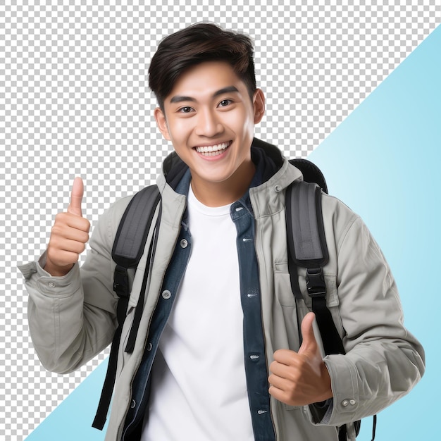 PSD asian student man smiling