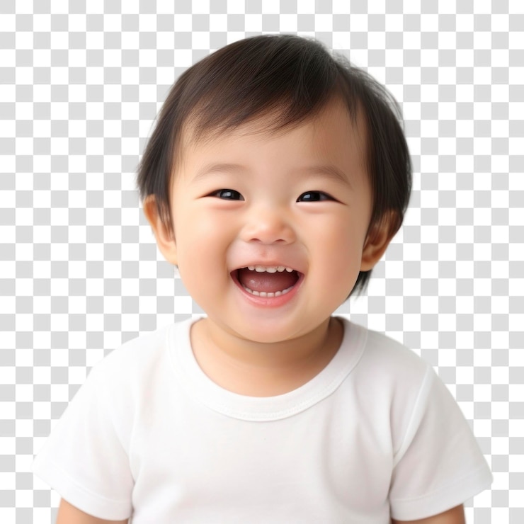 PSD 아시아 유아 미소 웃음 아기