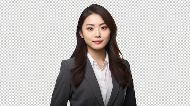 Asian woman accountant psd transparent white isolated background