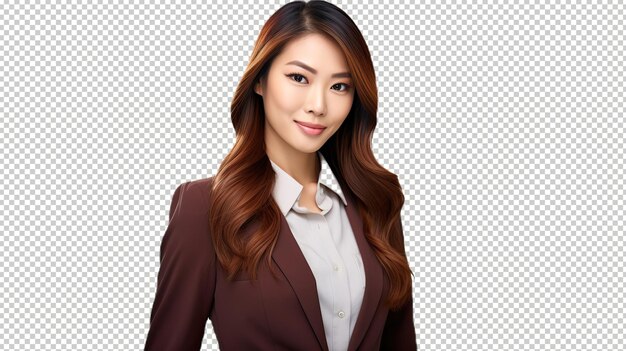 아시아 여성 보험사 Psd 투명한  ⁇ 색 고립된 배경