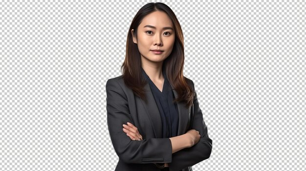 PSD asian woman economist psd transparent white isolated background