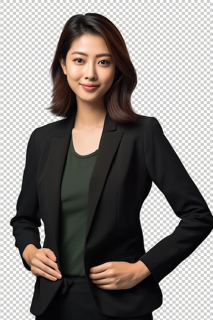 PSD asian woman financial analyst psd transparent white isol