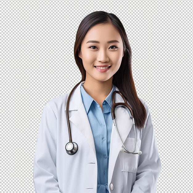 PSD asian woman healthcare professional psd transparent whit