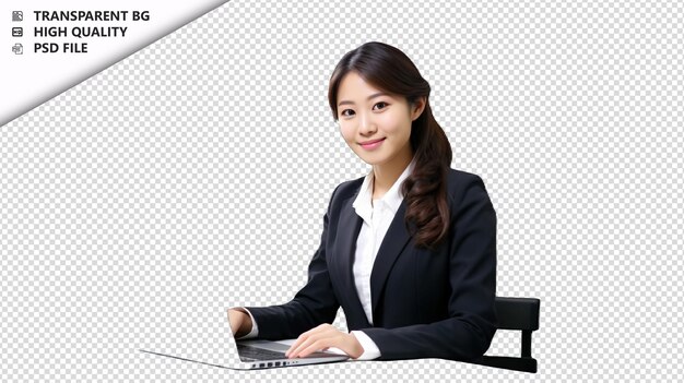PSD asian woman information technology it professional on whi