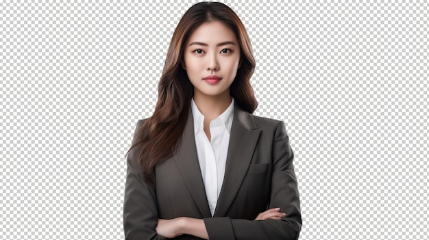 Asian woman lawyer psd transparent white isolated background