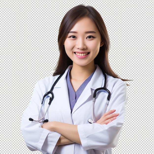 PSD asian woman pharmacist psd transparent white isolated background