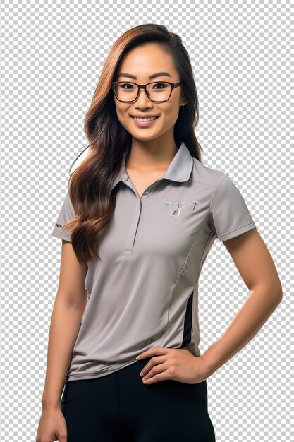 PSD asian woman physical therapist psd transparent white iso