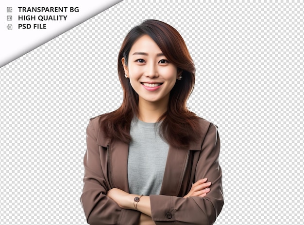 PSD asian woman political scientiston white background white