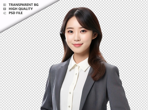 PSD asian woman political scientiston white background white