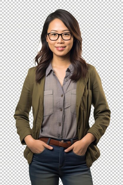 PSD asian woman psychologist psd transparent white isolated