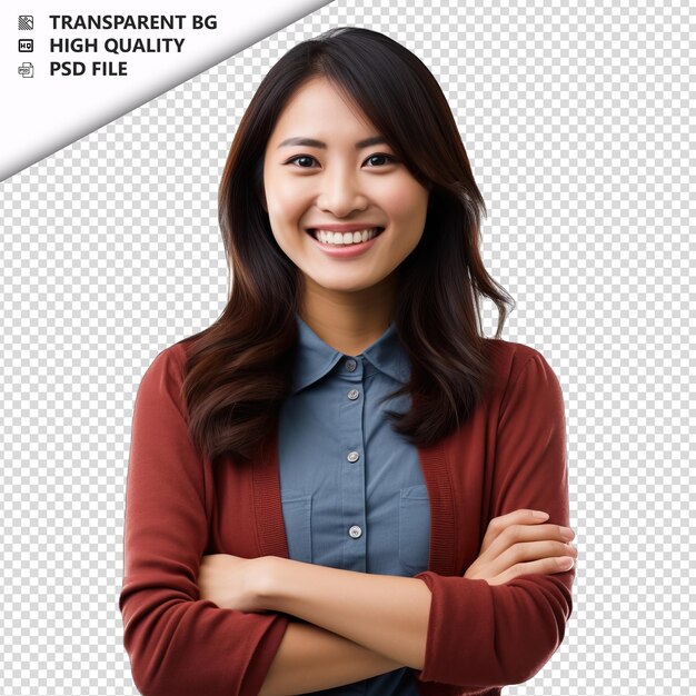 PSD asian woman psychologist on white background white isolat