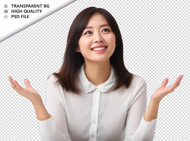 PSD asian woman psychologist on white background white isolat