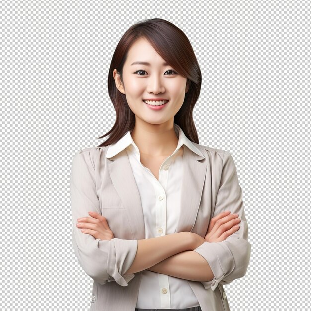 Asian woman social worker psd transparent white isolated