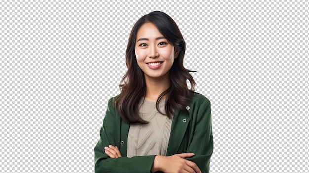 Asian woman social worker psd transparent white isolated