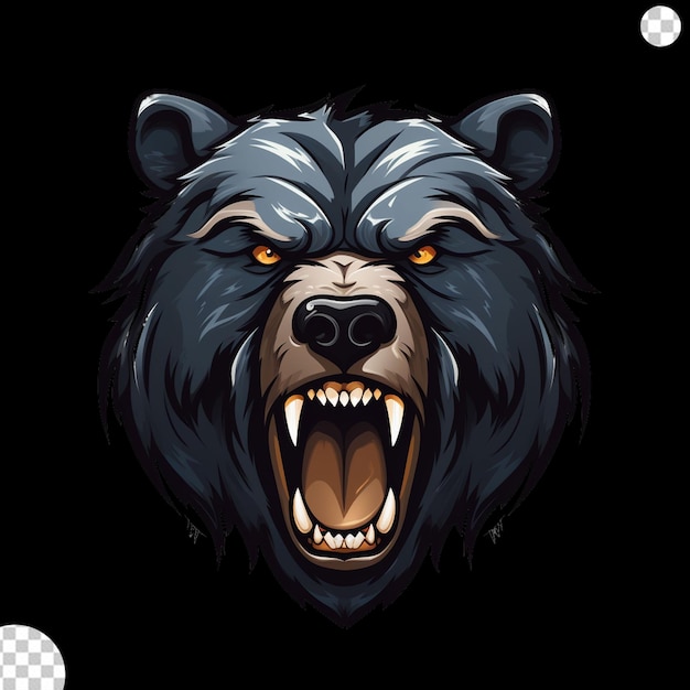 PSD asiatic black bear mascot logo png transparent