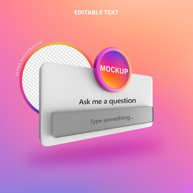 ask a question instagram 3d isolate right