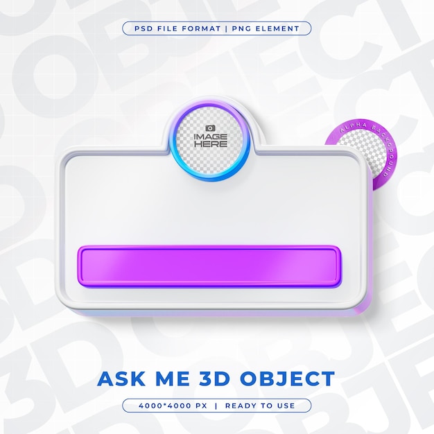 PSD ask me anything isolated 3d render illustration