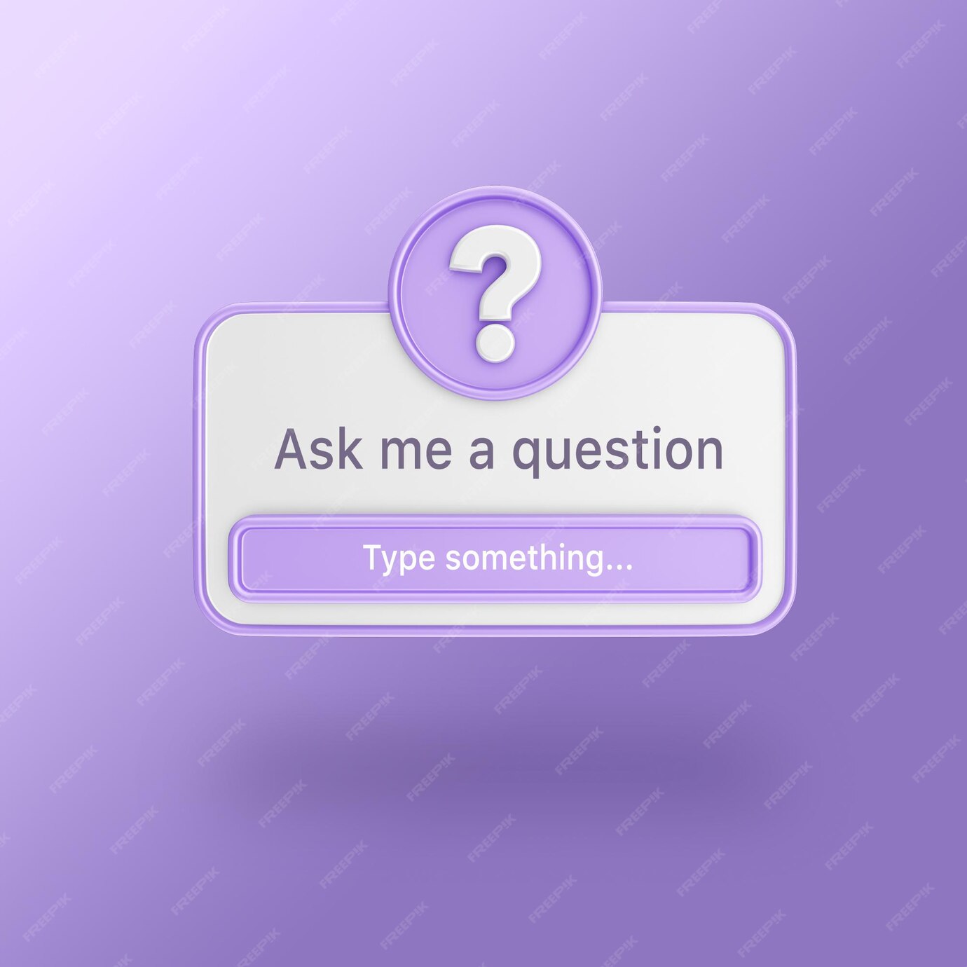 Premium PSD | Ask me a question interface frame in a 3d flat design for ...