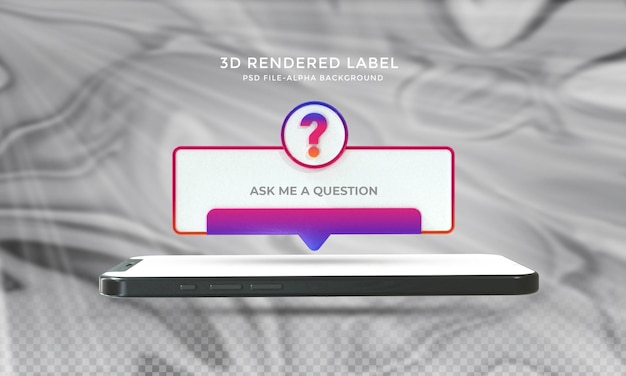 Ask me a question interface frame for social media post