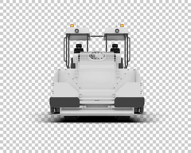 เครื่องปูผิวทางแอสฟัลต์แยกบน พื้นหลัง ภาพประกอบการ เรนเดอร์ 3 มิติ
