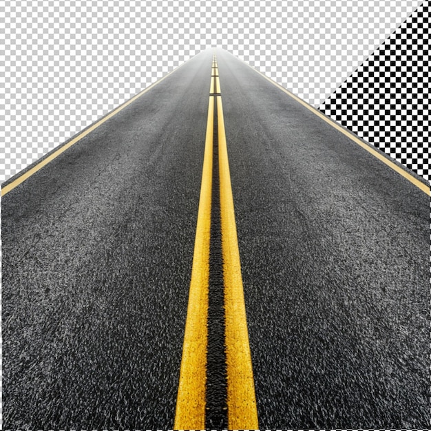 PSD asphalt road on transparent background