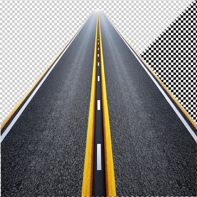 Asphalt road on transparent background