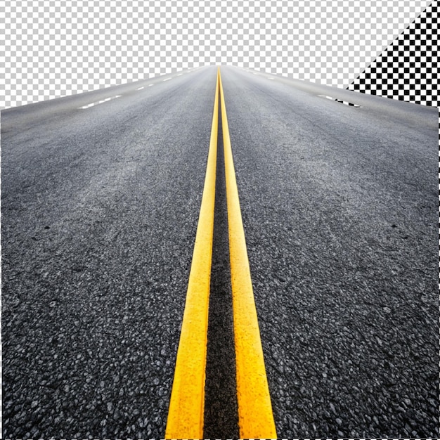 PSD asphalt road on transparent background