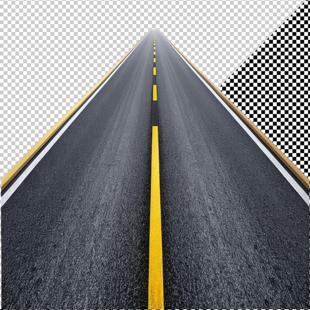 PSD asphalt road on transparent background