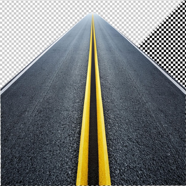 PSD asphalt road on transparent background