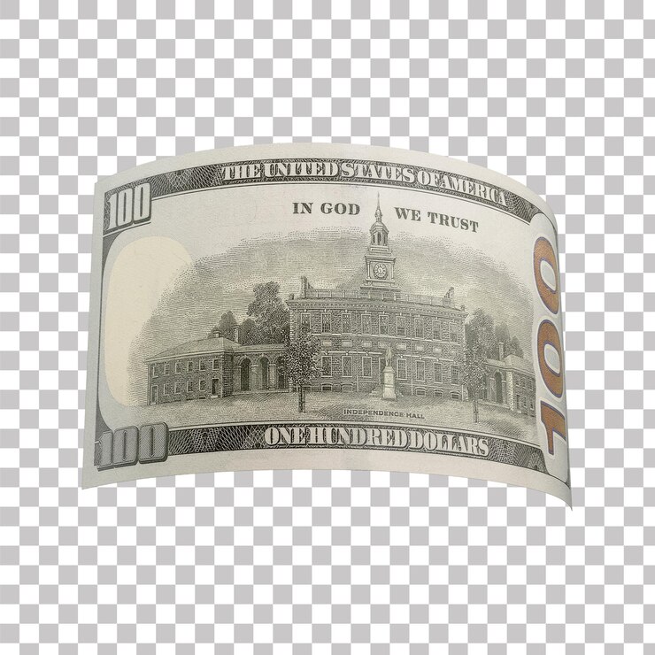 PSD 아세트 3d 현실적인 미국 100달러 지폐와 고립된 배경