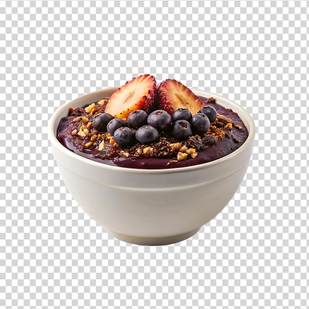 PSD assorted fruits and nuts in a bowl on transparent background