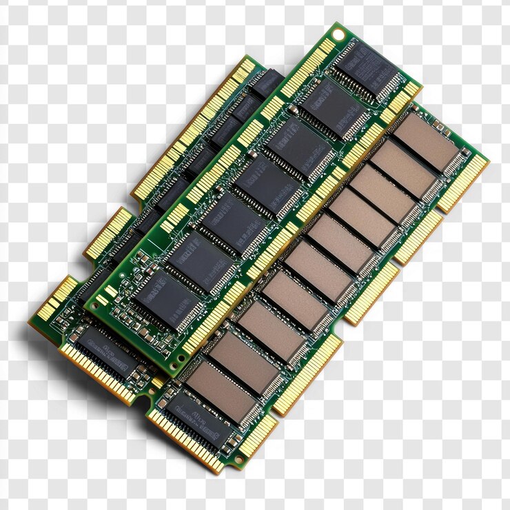 PSD assorted ram modules with different capacities isolated on transparent background