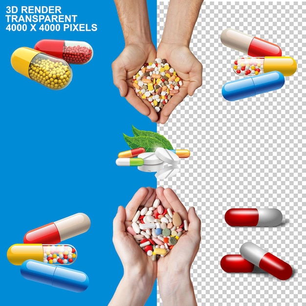 Ассортимент цветовых препаратов, таблеток, капсул, фармацевтических препаратов, таблеток, изображений, форматов файлов.