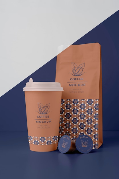 Assortiment coffeeshop-elementen mock-up