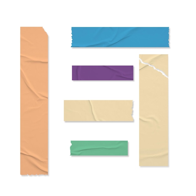 Assortiment van realistische kleverbandstrips in verschillende kleuren
