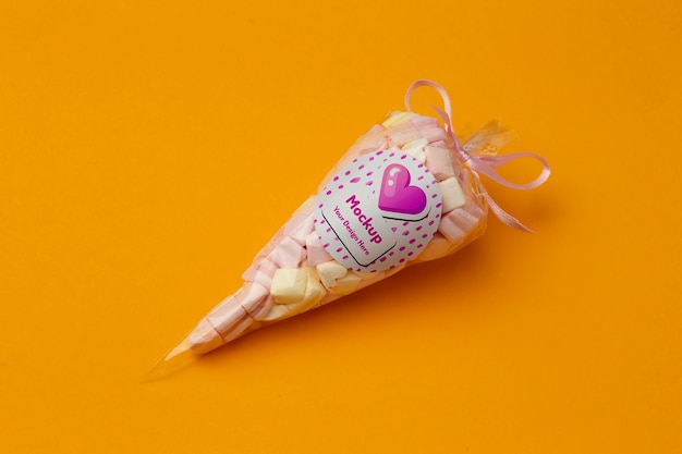 assortment of candy in tied plastic bag