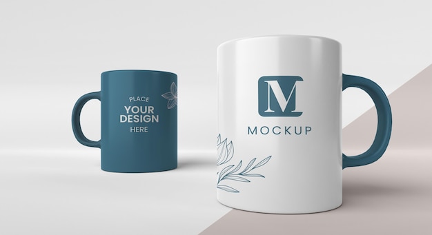 PSD assortment of minimal coffee mugs