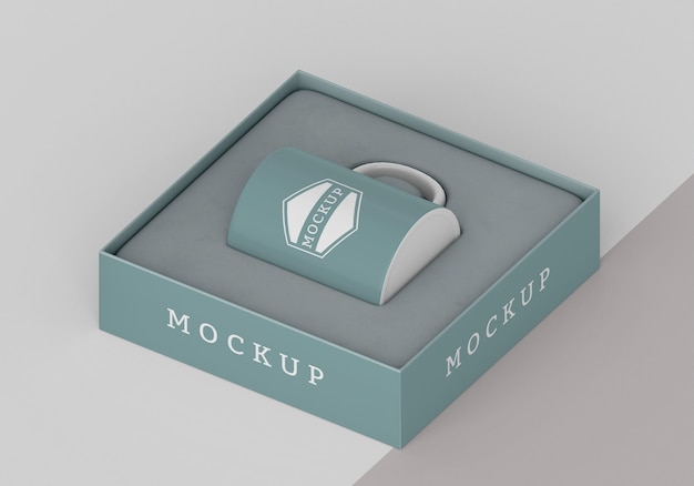 PSD assortment of mock-up mug box