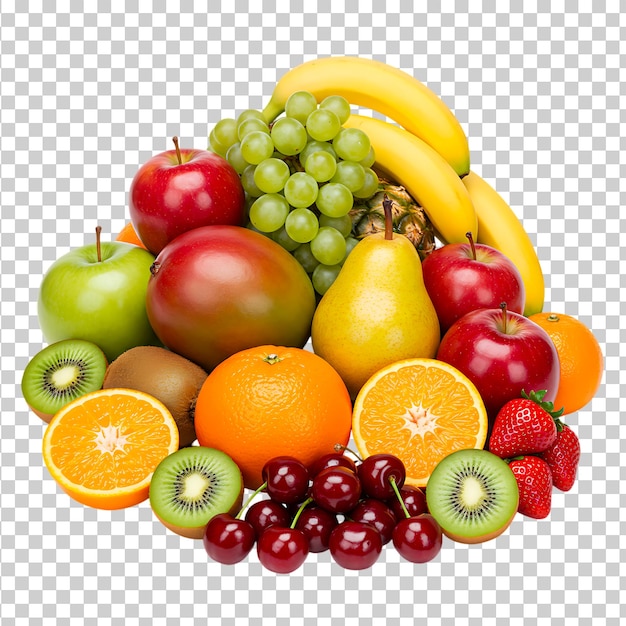Assortment of fresh and colorful fruits